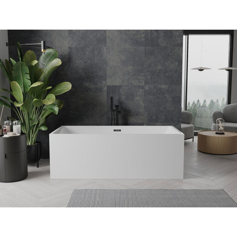 Mexen Nita 170 x 80 cm Freestanding Bath, White, Black Overflow - 52091708000-70