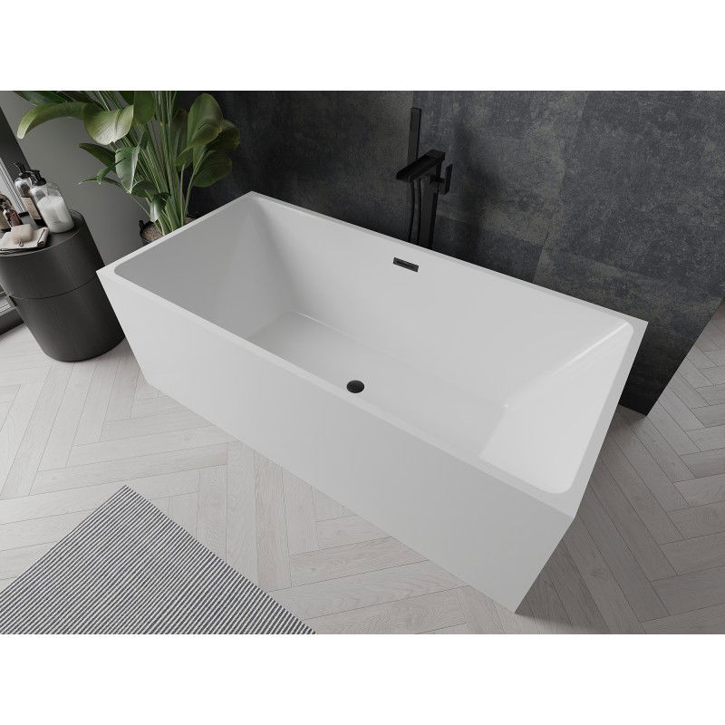 Mexen Nita 170 x 80 cm Freestanding Bath, White, Black Overflow - 52091708000-70