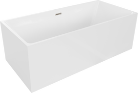 Mexen Nita freestanding bathtub 67 x 31 inches, white, brushed nickel overflow - 52091708000-97