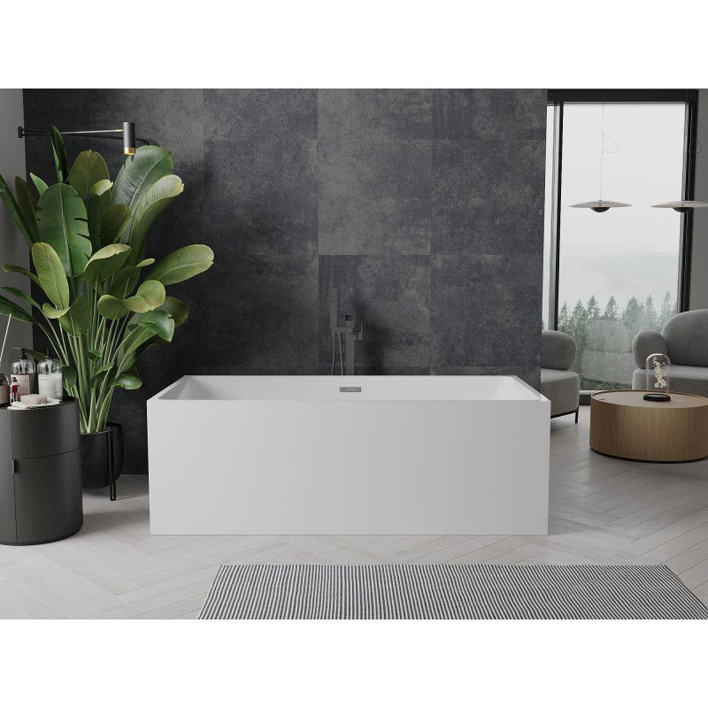 Mexen Nita freestanding bath 170 x 80 cm, white, gun metal overflow - 52091708000-95