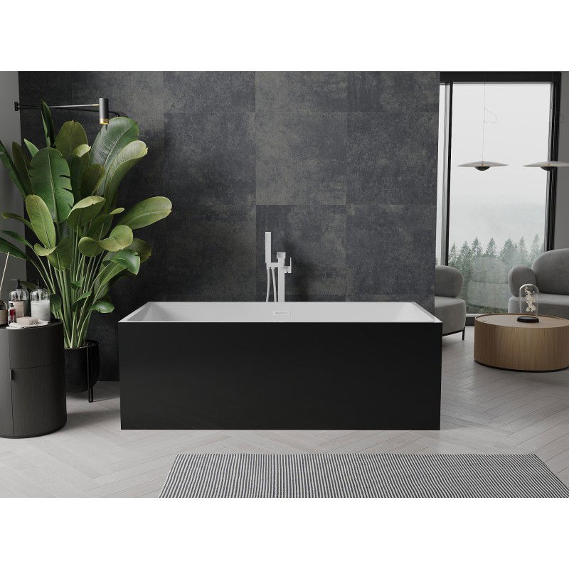 Mexen Nita freestanding bathtub 170 x 80 cm, white/black, white overflow - 52091708075-20