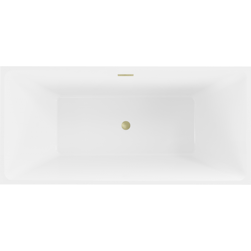 Mexen Nita 170 x 80 cm Freestanding Bath, White/Black, Brushed Gold Overflow - 52091708075-55