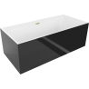 Mexen Nita freestanding bathtub 67 x 31 inches, white/black, brushed gold drain - 52091708075-55