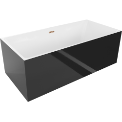 Mexen Nita freestanding bathtub 170 x 80 cm, white/black, rose gold overflow - 52091708075-60