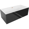 Mexen Nita freestanding bathtub 67 x 31 inches, white/black, brushed copper overflow - 52091708075-65