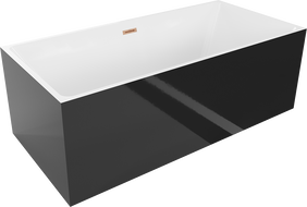 Mexen Nita freestanding bath 170 x 80 cm, white/black, brushed copper overflow - 52091708075-65