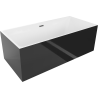 Mexen Nita freestanding bathtub 170 x 80 cm, white/black, brushed gun gray overflow - 52091708075-66