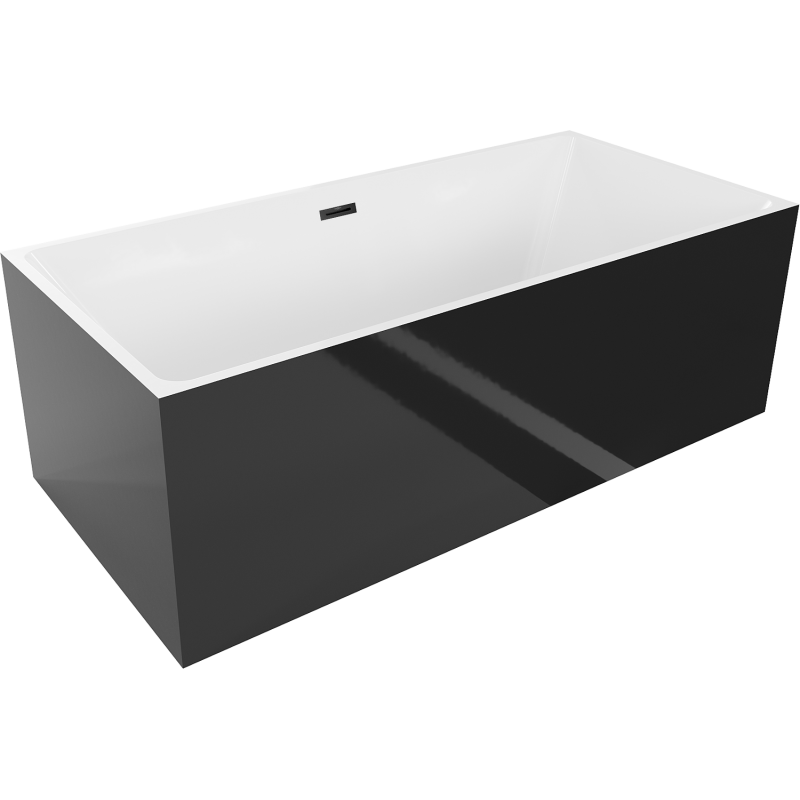 Mexen Nita freestanding bathtub 170 x 80 cm, white/black, black overflow - 52091708075-70