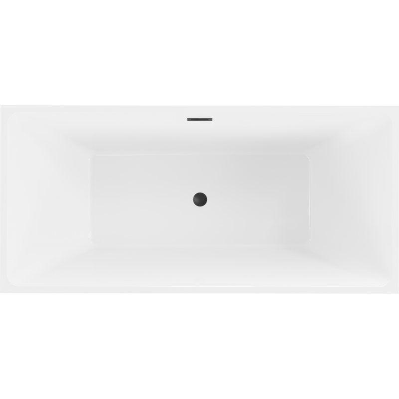 Mexen Nita 170 x 80 cm Freestanding Bath, White/Black, Black Overflow - 52091708075-70