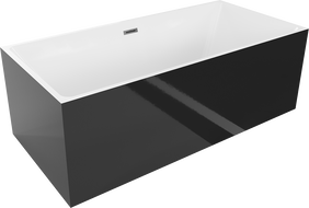 Mexen Nita freestanding bathtub 170 x 80 cm, white/black, gun metal overflow - 52091708075-95