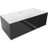Mexen Nita Freestanding Bathtub 170 x 80 cm, White/Black, Brushed Nickel Drain - 52091708075-97