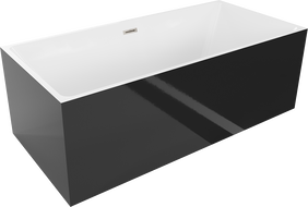 Mexen Nita Freestanding Bathtub 170 x 80 cm, White/Black, Brushed Nickel Drain - 52091708075-97