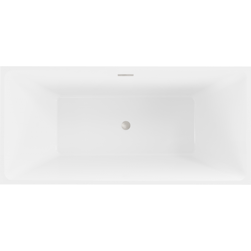 Mexen Nita 170 x 80 cm freestanding bathtub, white/black, brushed nickel overflow - 52091708075-97