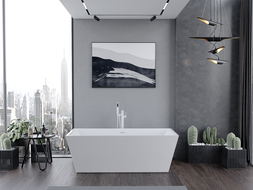 Mexen Lita freestanding bathtub 170 x 75 cm, white, white overflow - 52121707500-20