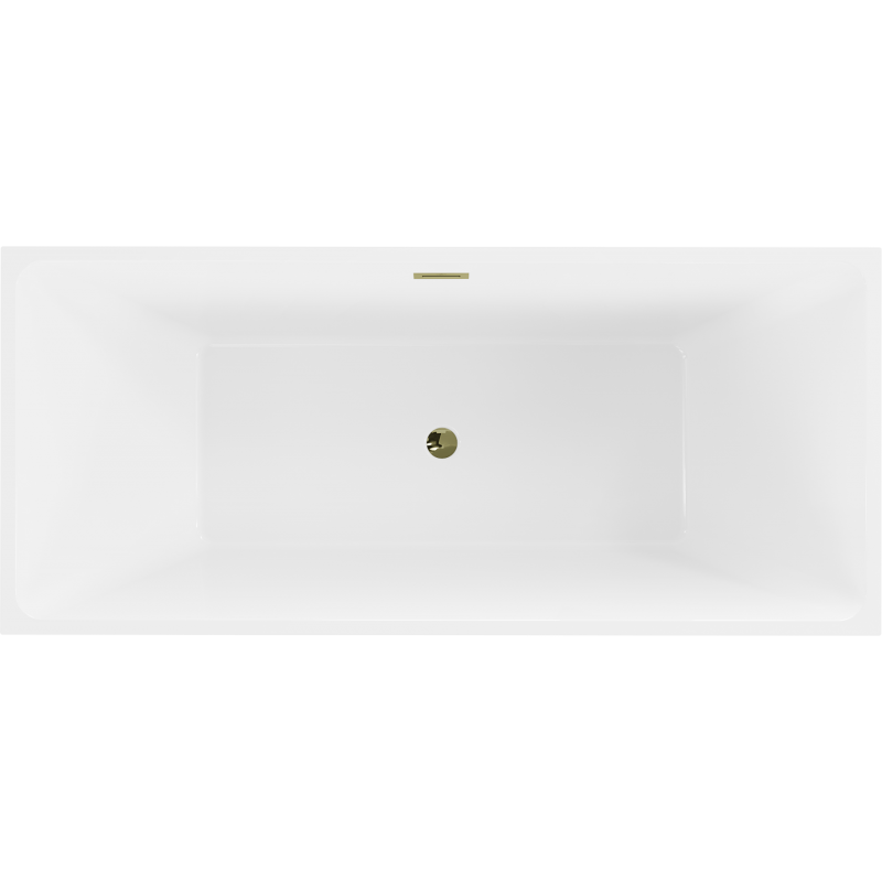 Mexen Lita 170 x 75 cm Freestanding Bath, White, Gold Overflow - 52121707500-50