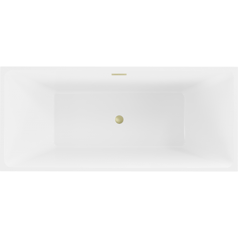 Mexen Lita free-standing bath 170 x 75 cm, white, brushed gold overflow - 52121707500-55
