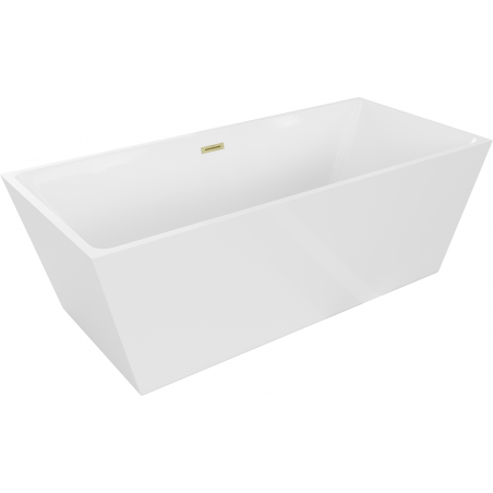 Mexen Lita free-standing bath 170 x 75 cm, white, brushed gold overflow - 52121707500-55