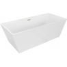 Mexen Lita free-standing bath 170 x 75 cm, white, brushed gold overflow - 52121707500-55