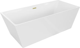 Mexen Lita freestanding bathtub 170 x 75 cm, white, brushed gold overflow - 52121707500-55