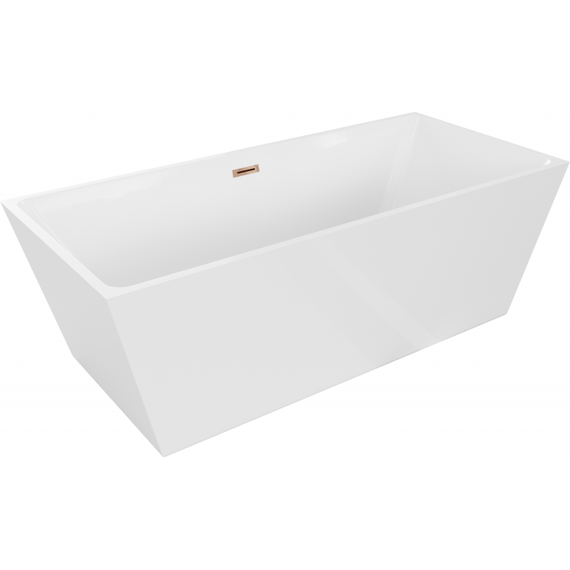 Mexen Lita freestanding bath 170 x 75 cm, white, overflow rose gold - 52121707500-60
