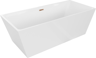 Mexen Lita freestanding bathtub 170 x 75 cm, white, rose gold overflow - 52121707500-60