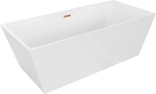 Mexen Lita freestanding bathtub 170 x 75 cm, white, brushed copper overflow - 52121707500-65
