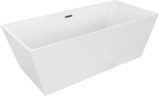 Mexen Lita freestanding bathtub 170 x 75 cm, white, brushed gun gray overflow - 52121707500-66