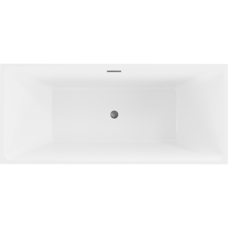 Mexen Lita freestanding bathtub 170 x 75 cm, white, overflow gun gray brushed - 52121707500-66