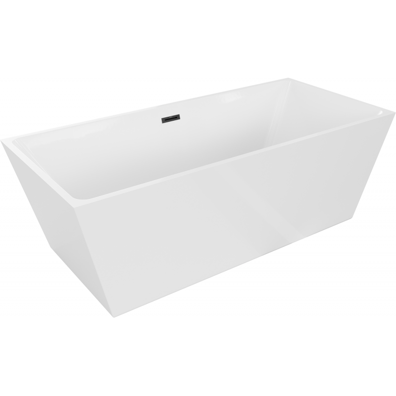 Mexen Lita freestanding bathtub 67 x 29.5 in, white, black overflow - 52121707500-70