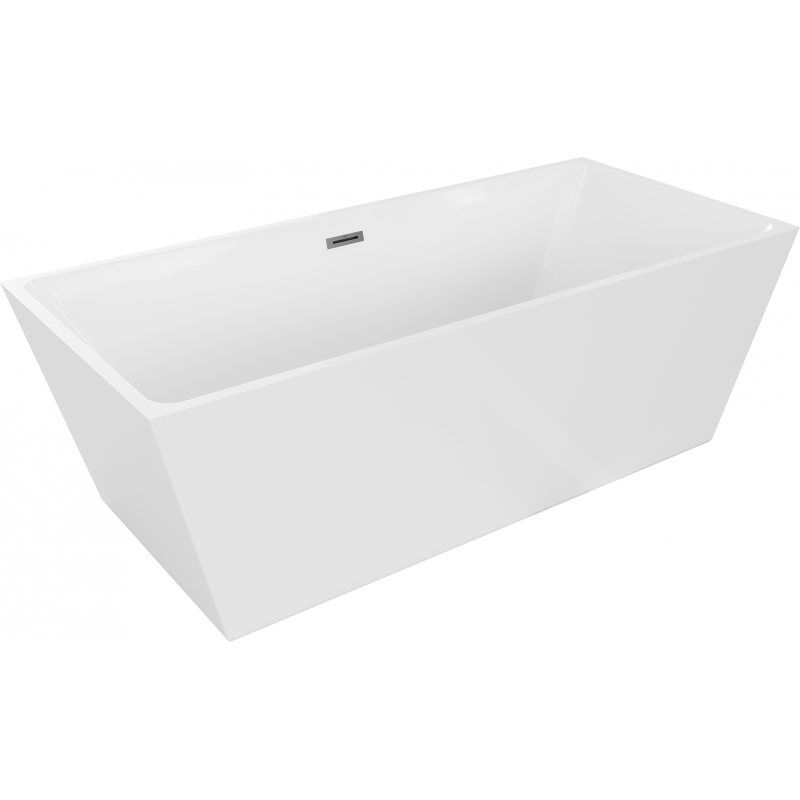 Mexen Lita freestanding bathtub 67 x 29.5 inches, white, gun metal overflow - 52121707500-95