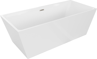 Mexen Lita freestanding bathtub 170 x 75 cm, white, brushed nickel overflow - 52121707500-97