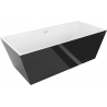 Mexen Lita freestanding bathtub 67 x 29.5 inches, white/black, white overflow - 52121707575-20