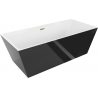 Mexen Lita freestanding bathtub 170 x 75 cm, white/black, gold overflow - 52121707575-50