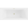 Mexen Lita freestanding bathtub 67 x 29 inches, white/black, brushed gold drain - 52121707575-55