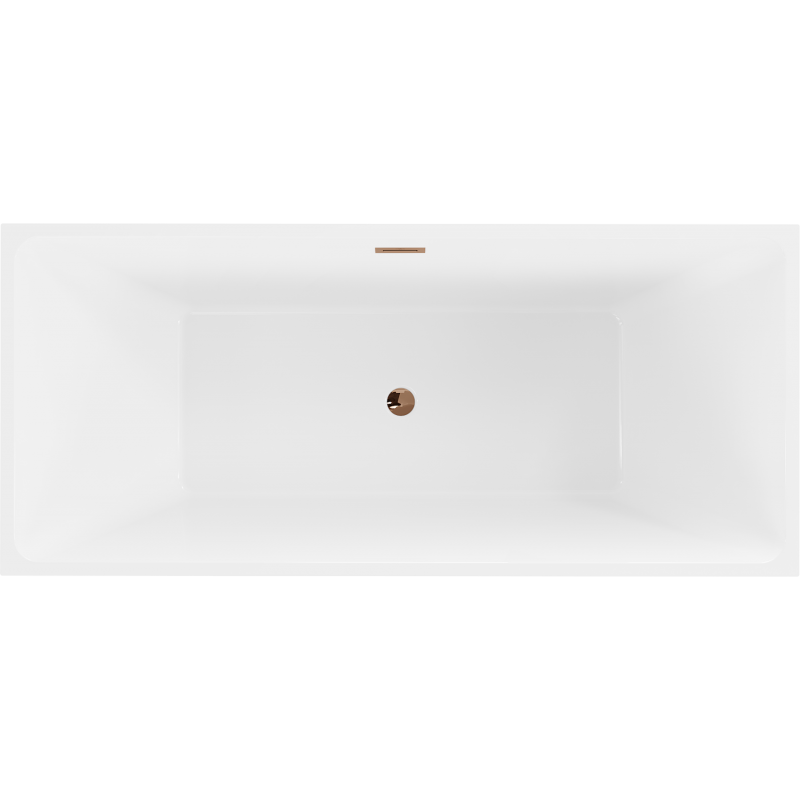 Mexen Lita freestanding bath 170 x 75 cm, white/black, overflow rose gold - 52121707575-60