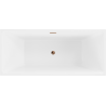 Mexen Lita freestanding bath 170 x 75 cm, white/black, overflow rose gold - 52121707575-60