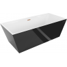 Mexen Lita freestanding bathtub 170 x 75 cm, white/black, brushed copper overflow - 52121707575-65