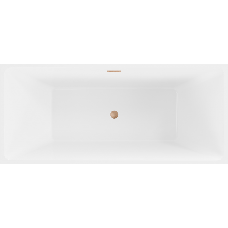 Mexen Lita freestanding bath 170 x 75 cm, white/black, brushed copper overflow - 52121707575-65