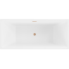Mexen Lita freestanding bath 170 x 75 cm, white/black, brushed copper overflow - 52121707575-65