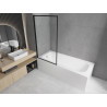 Mexen Vega rectangular bathtub 180 x 80 cm with casing and 1-wing screen 70 cm, black pattern fix - 550118080X9307007070