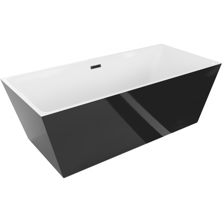 Mexen Lita freestanding bathtub 170 x 75 cm, white/black, black overflow - 52121707575-70