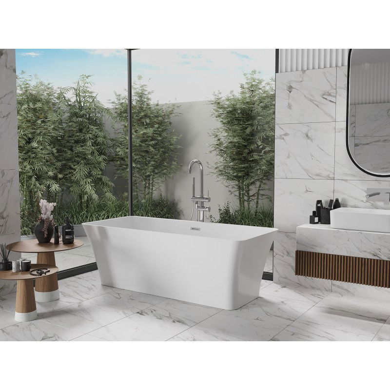 Mexen Tonia freestanding bath 170 x 75 cm, white, chrome overflow - 52171707500-01