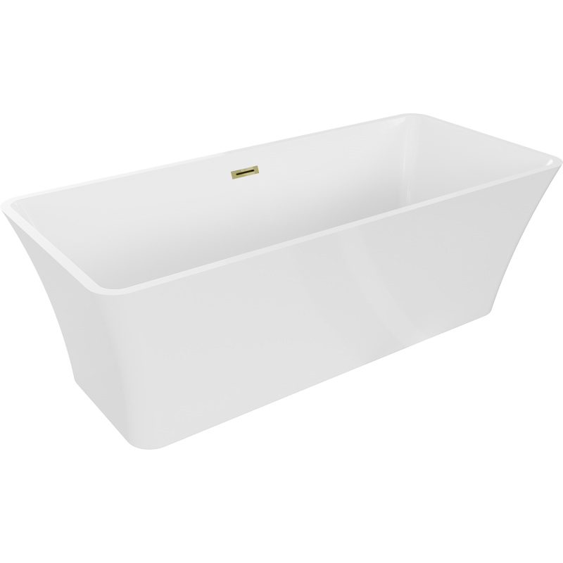Mexen Tonia 170 x 75 cm, Freestanding Bath, White, Gold Overflow - 52171707500-50