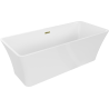 Mexen Tonia freestanding bathtub 67 x 29.5 inches, white, overflow gold - 52171707500-50