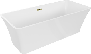 Mexen Tonia freestanding bathtub 67 x 29.5 inches, white, overflow gold - 52171707500-50