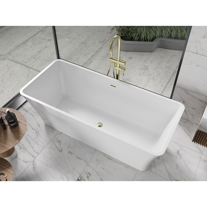 Mexen Tonia 170 x 75 cm, Freestanding Bath, White, Gold Overflow - 52171707500-50