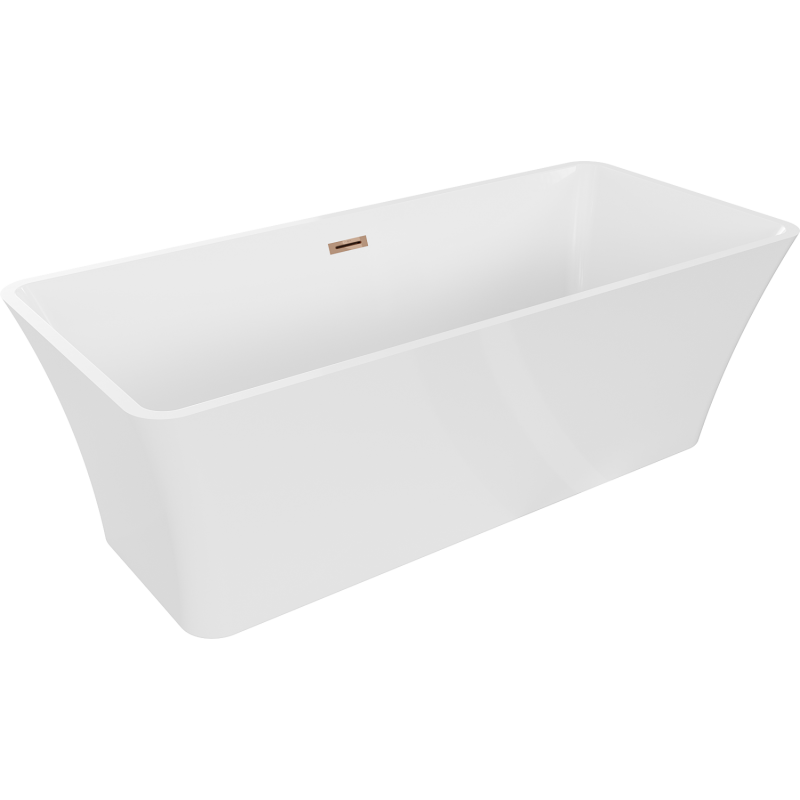 Mexen Tonia 170 x 75 cm Freestanding Bath, White, Rose Gold Overflow - 52171707500-60