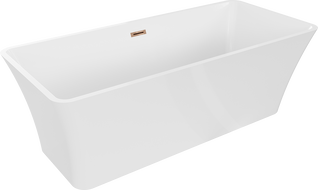 Mexen Tonia freestanding bathtub 67 x 29.5 inches, white, rose gold overflow - 52171707500-60