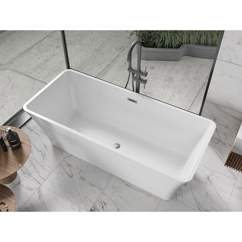 Mexen Tonia Free-standing Bath 170 x 75 cm, White, Gun Gray Brushed Overflow - 52171707500-66