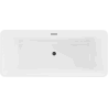 Mexen Tonia freestanding bathtub 67 x 29.5 inches, white, black overflow - 52171707500-70
